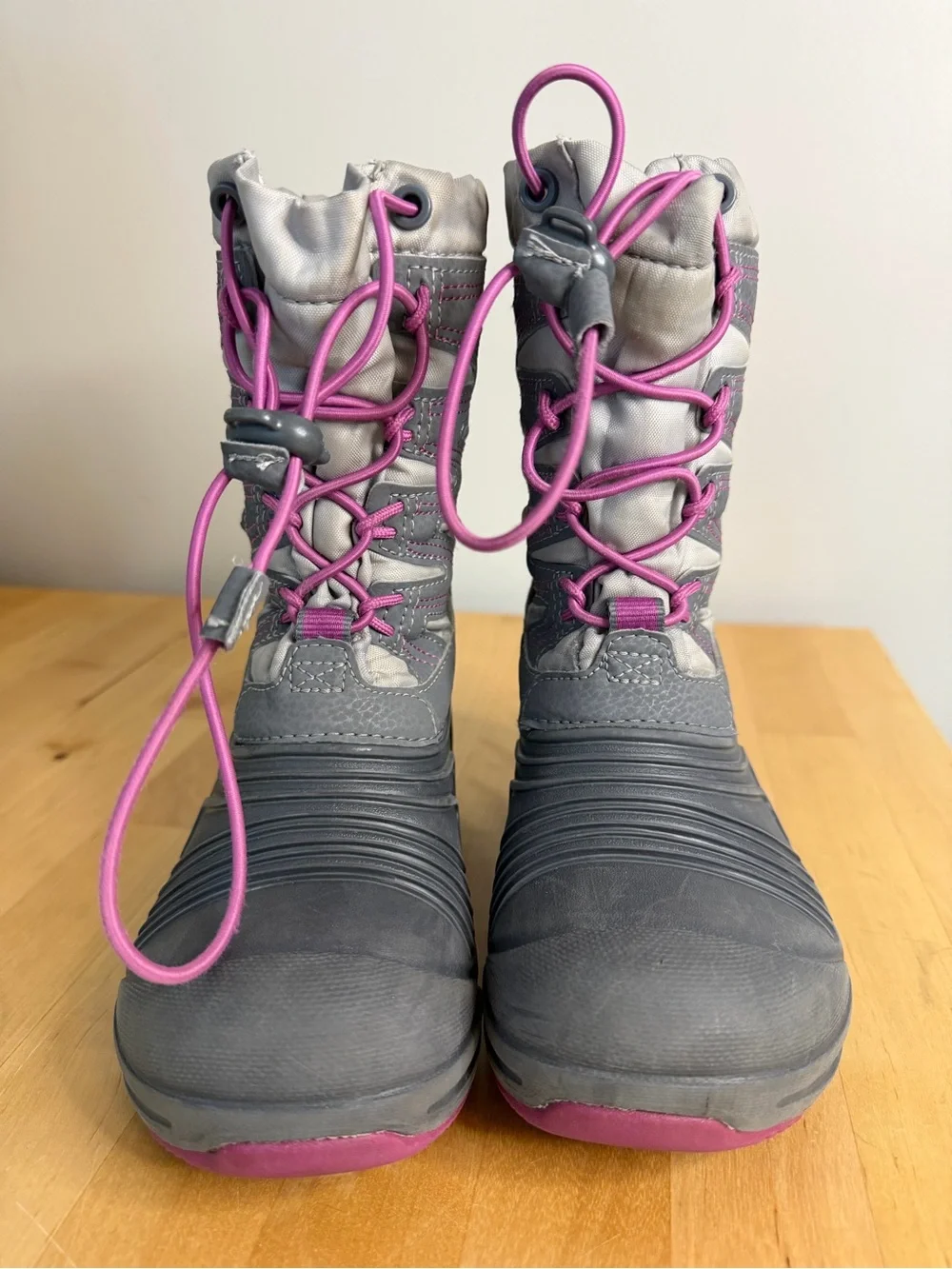 Merrell Kids Gray and Pink Insulated Snow Boots